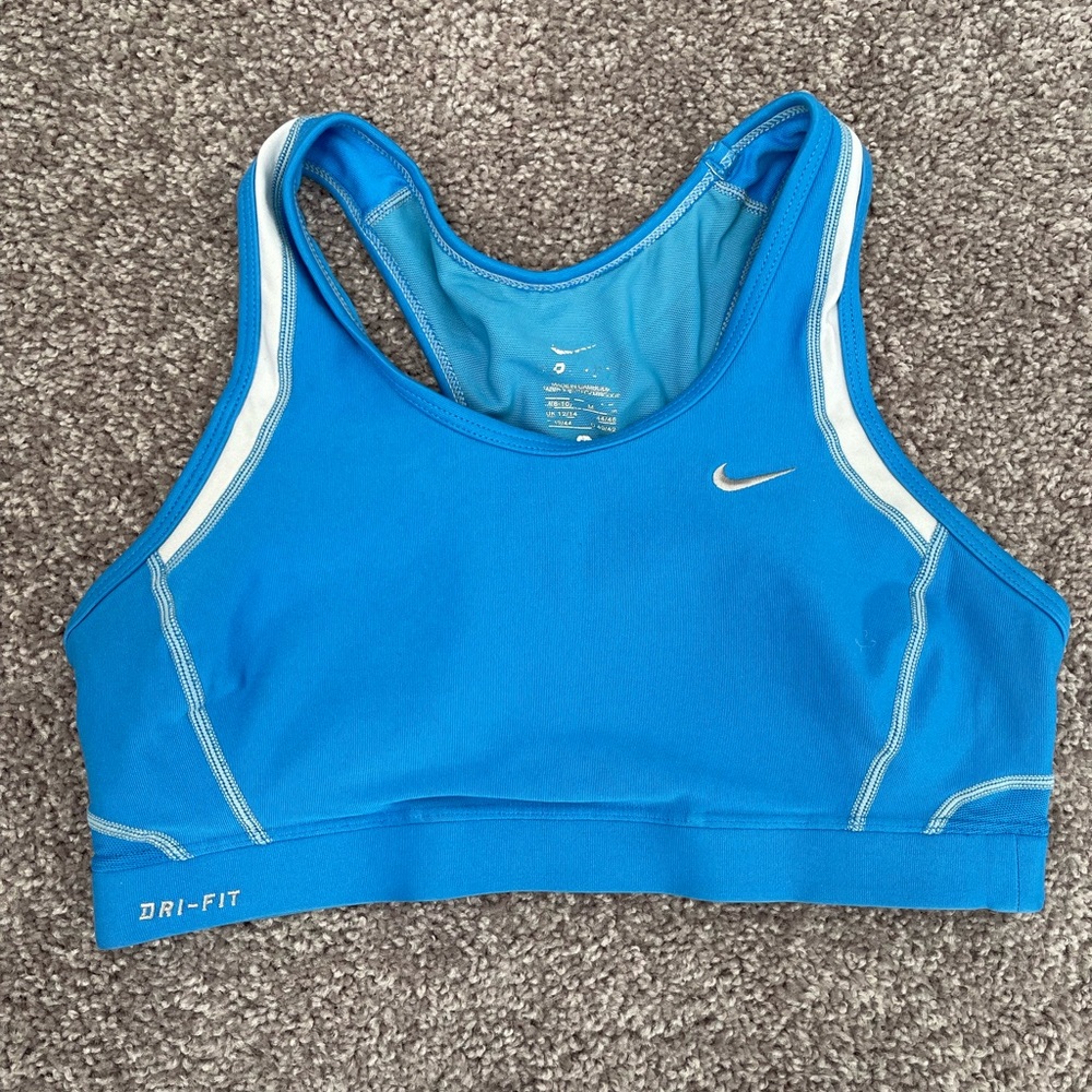 Nike Dri-Fit Medium Support Padded Sports Bra Blue Size Medium